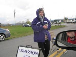 Coach Mason was on the job at the ticket booth...
