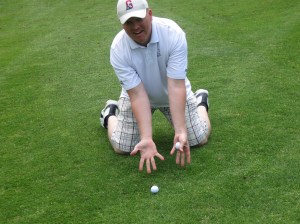 Chris Graham posing with his 295 yard Tee Shot - He wanted proof for Crystal!