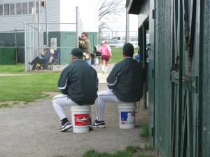 Coach Mac and Coach Cullen leading the Green Hornets