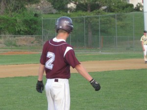 Johnny Van Lightning looking to score from 3RD base.