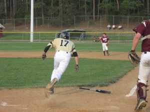 Executing a sac bunt.