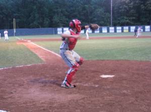 The throw down to second base.