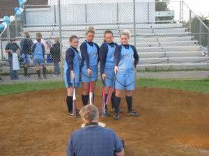 PN & C's Bill Meade having some fun with the PCHS Seniors after the game.