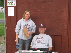 Coach Julie  stopped by to keep Don company for a spell.