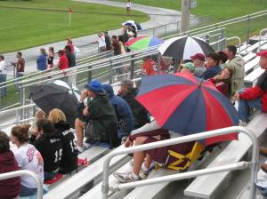 Kudo's to the Dedicated Fans that didn't let the rain keep them away!