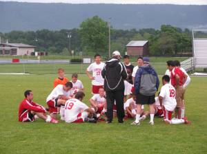 Post game meeting for the Generals