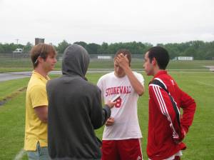 Jeremy & John conducting post game interviews.