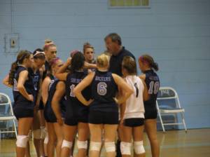 Head Coach Alan Knight rallying his troops.